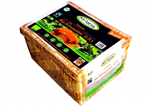 1 kg MILANA Ceylon Fairtrade Demeter ORGANIC Loose BLACK TEA OP1 Orange Pekoe 1 packed into handwoven baskets - with 55 percent benefits support - The Tea, ... that tastes like Love. Fairly and sustainably manufactured.